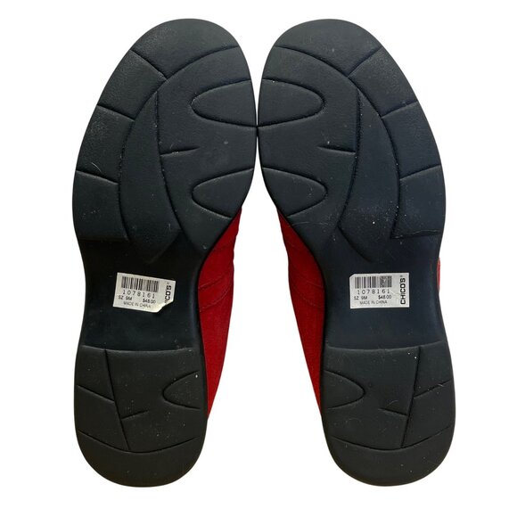 Chicos Women’s Red Suede Leather Slip In Shoes Size 9M - Picture 7 of 7